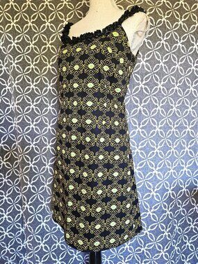 Size M Cotton Shift Dress Ruffled Trim NWT